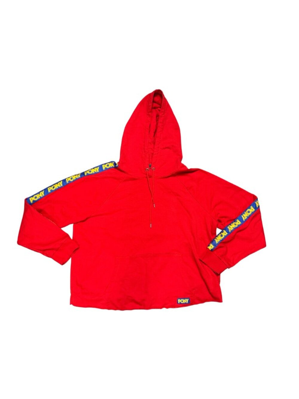 Forever 21 Plus 2X Red Hoodie Pony Tape Sleeve Raw Hem Streetwear Oversized Look - Picture 11 of 12